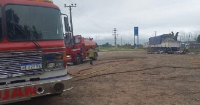 Se incendió un carbón en Ruta 6 y 34